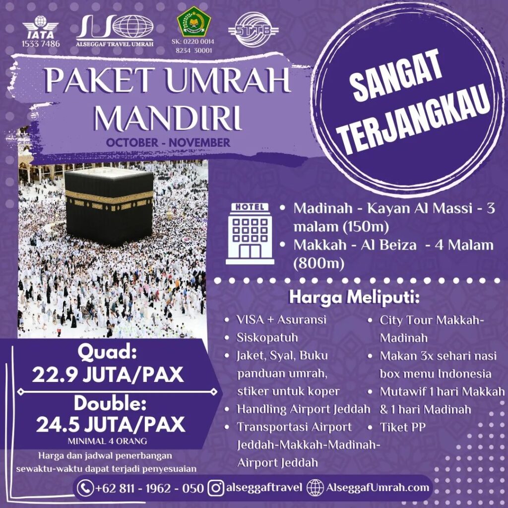 Paket Umrah Mandiri October-November